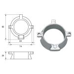 ANODO PER MOTORI MERCURY MERCRUISER FM-19 O.C.806105Q1 ALPHA ONE 82X74X25MM ALU