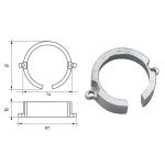ANODO PER MOTORI MERCURY MERCRUISER FM-28 O.C.806188A1 BRAVO ONE 87X70X22MM ALU
