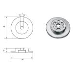 ANODO PER MOTORI TOHATSU NISSAN F-T0-6 O.C.3M2-60218-1 HP 40-140 45X45X9MM ZINCO