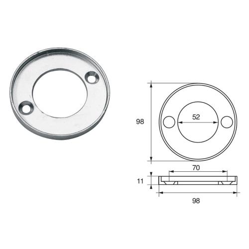 ANODO PER MOTORI VOLVO PENTA F-VP-100 O.C.875810 98X11MM ALU