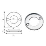 ANODO PER MOTORI VOLVO PENTA F-VP-250-270 O.C.875805 113X9MM ALU