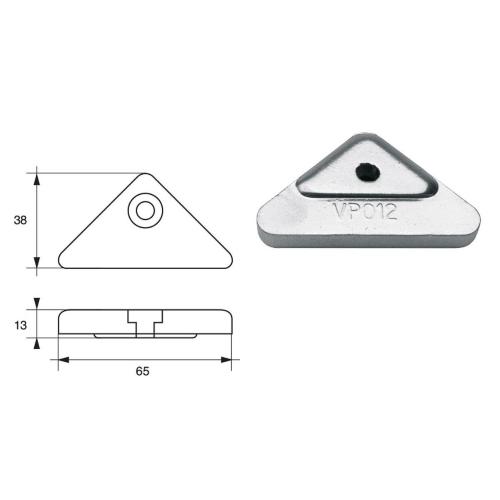 ANODO PER MOTORI VOLVO PENTA F-VP-35 O.C.872793 65X38X13MM ZINCO