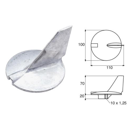 ANODO PER MOTORI YAMAHA MARINER O.C.61A-45371-00 110X100X90MM ZINCO