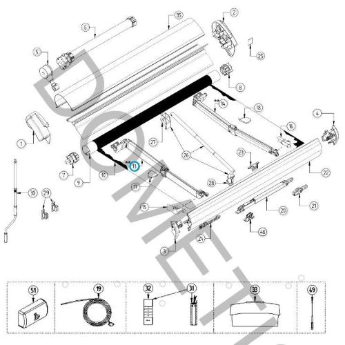 BRACCIO A MOLLA SINISTRO 2,75MT PER PR2500