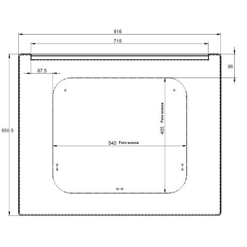 KIT COMPLETO FINESTRA A COMPASSO F30 SERIGRAFIA NERA PER PORTELLONI DUCATO DAL 2006 F30 540X465N