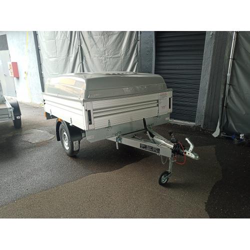 CARRELLO 750/900KG FRENATO PORTA TUTTO C200CF ALU CASSONE 220X145CM CON COPERCHIO