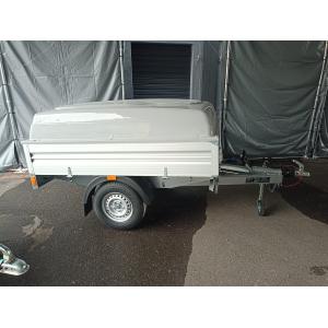 CARRELLO 750/900KG FRENATO PORTA TUTTO C200CF ALU CASSONE 220X145CM CON COPERCHIO