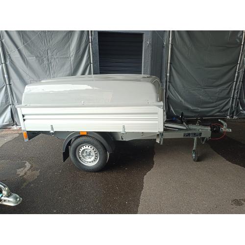 CARRELLO 750/900KG FRENATO PORTA TUTTO C200CF ALU CASSONE 220X145CM CON COPERCHIO