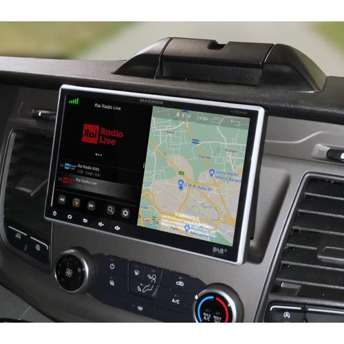 AUTORADIO MULTIMEDIALE CON NAVIGATORE 1DIN M-AN900 + ANTENNA DAB + CABLAGGIO PLUG & PLAY CON COMANDI AL VOLANTE +  ADATTATORE FORD TRANSIT DAL 2019