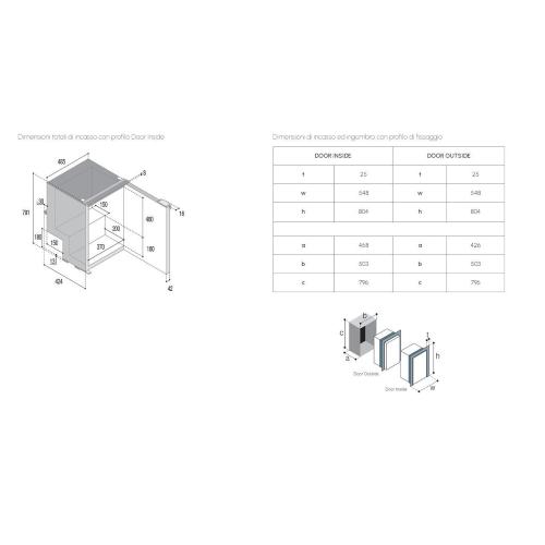 FRIGORIFERO COMPRESSORE DA INCASSO C85I CHR NERO