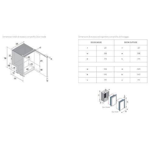 FRIGORIFERO COMPRESSORE DA INCASSO C115I CHR NERO