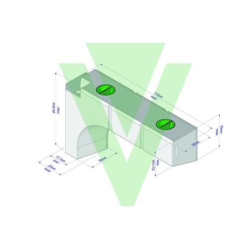 SERBATOIO BIANCO PER ACQUA 95LT SAGOMATO PER PASSARUOTA DX/SX DUCATO X250 X290