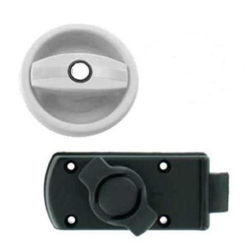 SERRATURA CARAVAN E CAMPER TONDA DX PER PORTA BIANCA MANIGLIA INTERNA A FARFALLA