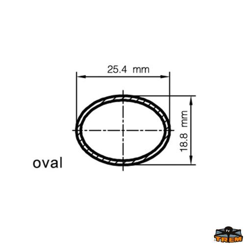 MANIGLIA TIENTIBENE INOX CON PRIGIONIERI Ø25,4X18,8 OVALE 460MM