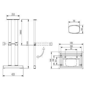 GAMBA PER TAVOLO DOPPIA A "T" STAR 2 720MM