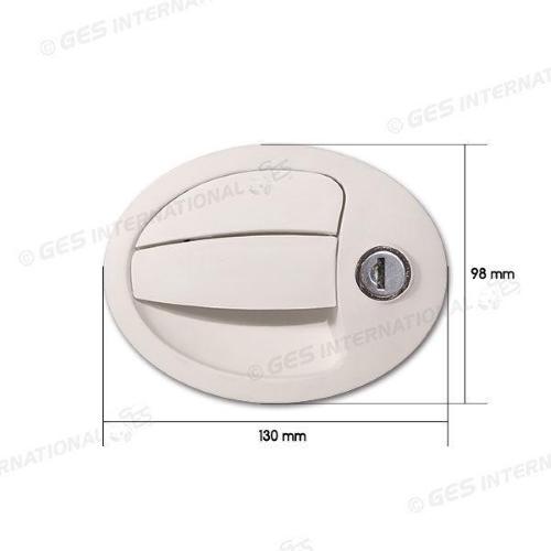 SERRATURA COMPLETA PER PORTELLONE OVALE BIANCA 98X130 109600287PEN