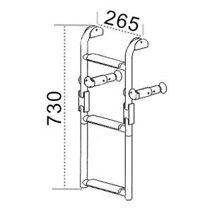 SCALETTA PIEGHEVOLE PER SPECCHIO DI POPPA INOX "TAU" 3 GRADINI