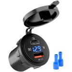 PRESA 1 PORTA USB 3.0 + 1 PD/TIPE C + VOLTMETRO FISS. A GHIERA