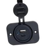 PRESA 1 PORTA USB + 1 PD/TIPE C FISS. A VITI BIANCA