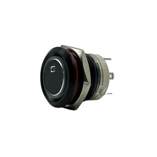 INTERRUTTORE NERO ALLUMINIO 20A CON SPIA BIANCO ON-OFF