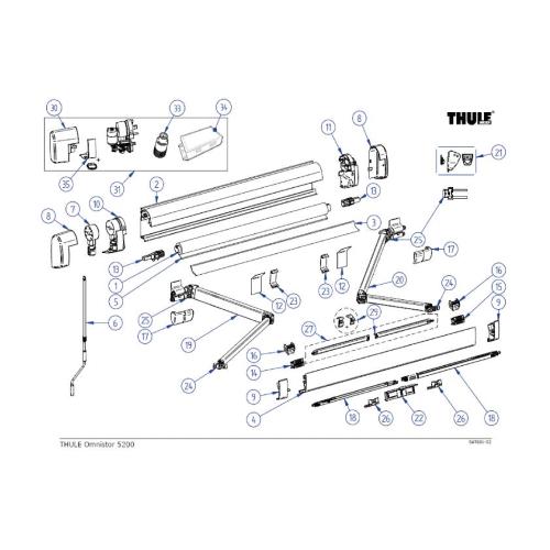 CONNESSIONE DX E SX PROFILO FRONTALE PER TENDALINI THULE 5200 1500603091