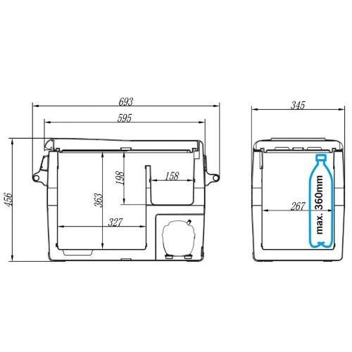 FRIGORIFERO COMPRESSORE 40LT APERTURA POZZETTO 12/24V 