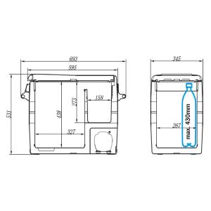 FRIGORIFERO COMPRESSORE 50LT APERTURA POZZETTO 12/24V 