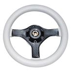 VOLANTE RUOTA TIMONE CARBONIO Ø 280MM VR280 MEGOL PELLE GRIGIO