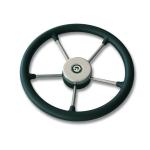 VOLANTE RUOTA TIMONE INOX Ø 350MM VR02 MEGOL NERO