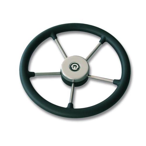 VOLANTE RUOTA TIMONE INOX Ø 350MM VR02 MEGOL NERO