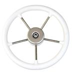 VOLANTE RUOTA TIMONE INOX Ø 350MM POLIURETANO BIANCO