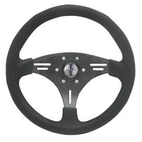 VOLANTE RUOTA TIMONE ALLUMINIO Ø 355MM MANTA POLIMETANO NERO