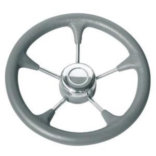 VOLANTE RUOTA TIMONE INOX Ø 280MM POLIURETANO GRIGIO