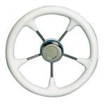 VOLANTE RUOTA TIMONE INOX Ø 280MM POLIURETANO BIANCO