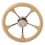 VOLANTE RUOTA TIMONE INOX Ø 350MM POLIURETANO CREMA