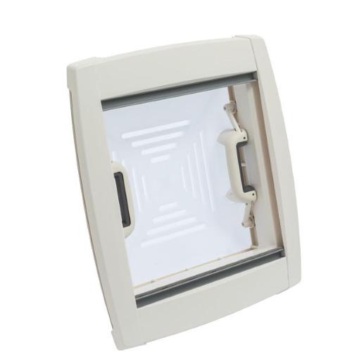 OBLO' MPK 40X40 GRIGIO CON OSCURANTE E ZANZARIERA CUPOLA TRASLUCIDA