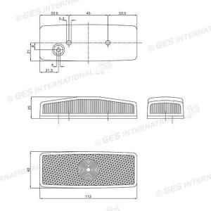 MODULO DI INGOMBRO LATERALE A INCANDESCENZA 110X40X24MM INT 45MM