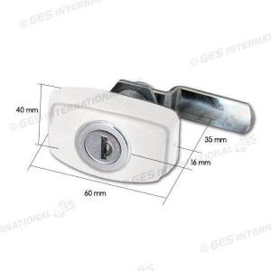 SERRATURA RETTANGOLARE PER PORTELLONE BIANCA 60X40MM