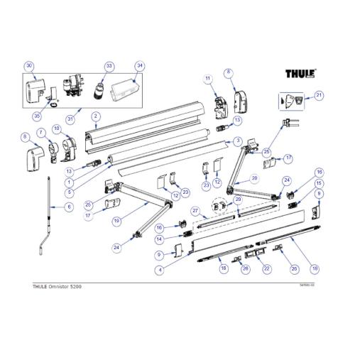 SUPPORTO GAMBA PALINA 3,00-3,15MT PER TENDALINO THULE 5200
