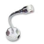 FARETTO 12V FLESSIBILE LED CROMO TESTA ACRILICO 1W CON PRESA USB