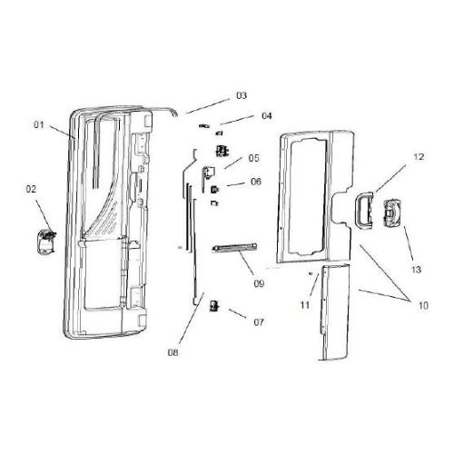 CARTER PANNELLO INTERNO PER PORTA CARAD-RF GRIGIO RAL7035 BG2198
