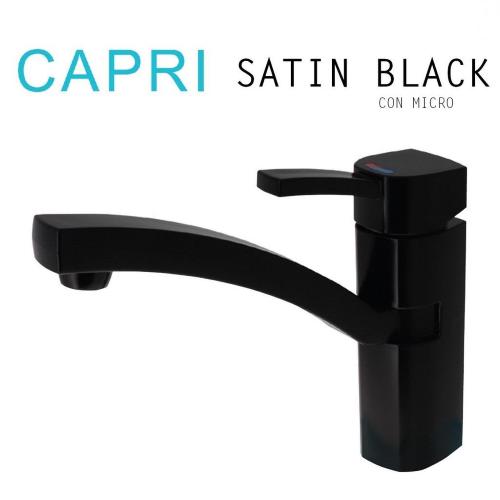 MISCELATORE MONOCOMANDO CAPRI SATIN BLACK CON INTERRUTTORE