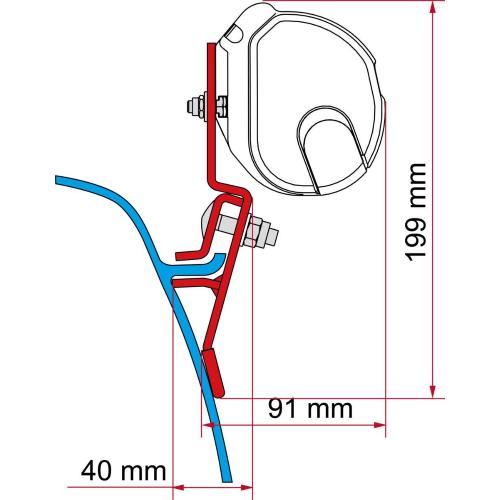 STAFFE PER F35 NEW ADAPTER DEEP BLACK VW T3 LIFT ROOF 98655R115