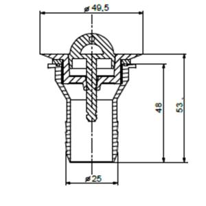PILETTA DRITTA DIAM 25MM