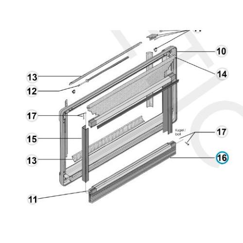 OSCURANTE PLISSETTATO PER SEITZ S5  900X550 BEIGE/GREY
