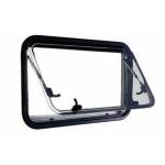 FINESTRA A COMPASSO NERA CURVA D-TEC 280X380 COMPLETA DI OSCURANTE ZANZARIERA