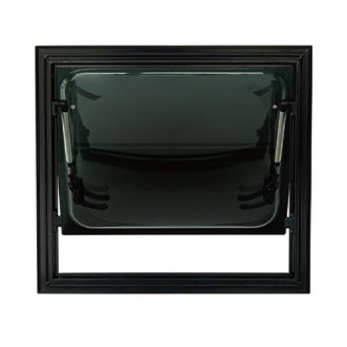 FINESTRA A COMPASSO NERA D-TEC 1100X550 COMPLETA DI OSCURANTE ZANZARIERA