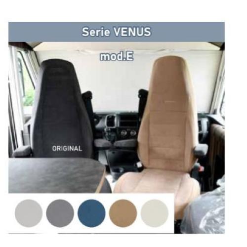 COPRISEDILI FODERE IN TESSUTO MOD. VENUS "E" GRIGIO COPPIA SEDILI INTEGRALI CON CINTURA INTEGRATA